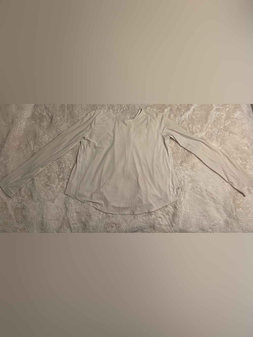 Lululemon Modal Pleated Back Long Sleeve Shirt White Opal Ivory Sz 10 / 12